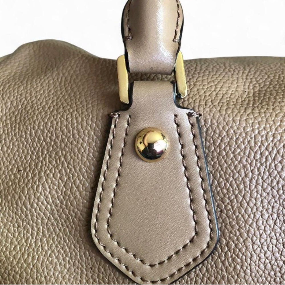 Michael Kors Taupe Leather Satchel with Gold Hardware - Picture 10 of 14
